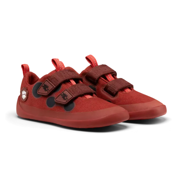 Affenzahn | Barfußschuh Baumwolle Lucky - Marienkäfer