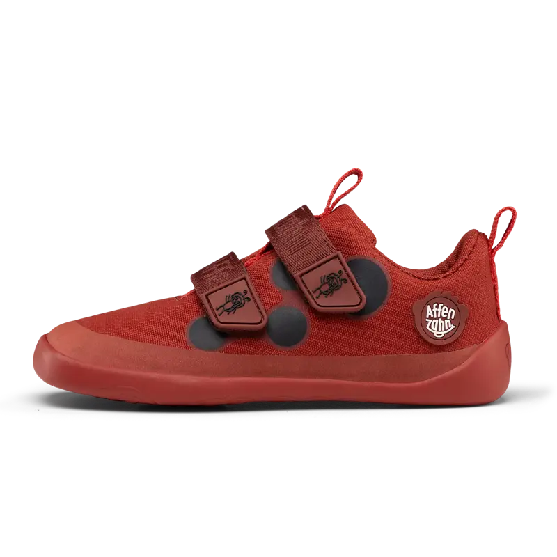 Affenzahn | Barfußschuh Baumwolle Lucky - Marienkäfer